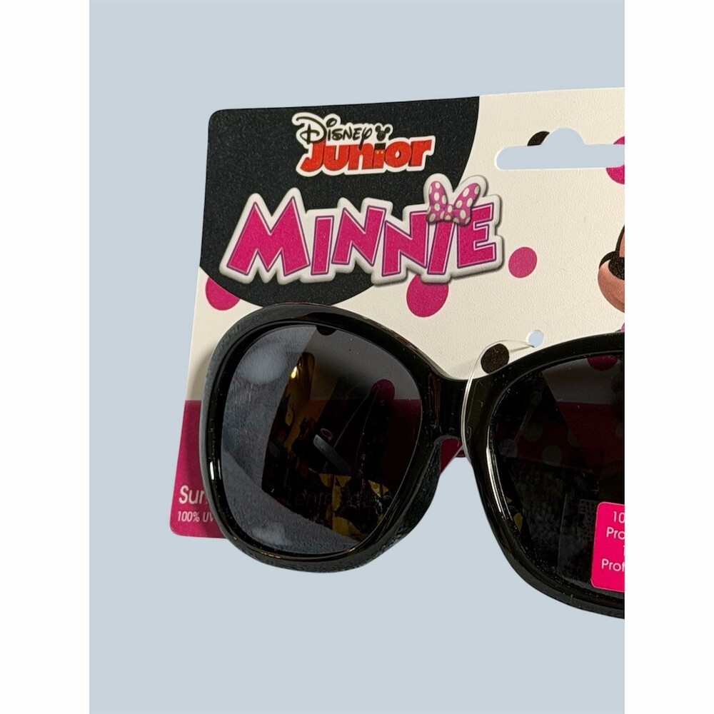 Disney Junior Minnie Mouse Girls Sunglasses Black Pink Polka Dot Bow UV - Picture 2 of 6